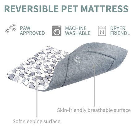 VANKEAN Dog Crate Pad Bed Mat Dogs, Machine Washable Crate Beds Grey L