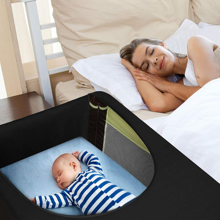 Dofilachy Blackout Cover for Pack N Play - Crib Blackout Cover Tent - Canopy Cover - Breathable Travel Crib Tent - Portable Stretchy Blackout Tent (Black)