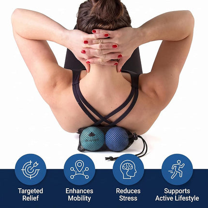 Acupoint Massage Therapy Balls Set, Pack of 2 - Trigger Point, Myofascial Release, Plantar Fasciitis, Deep Tissue & Yoga | Physical Therapy Ball for Back, Feet & Neck