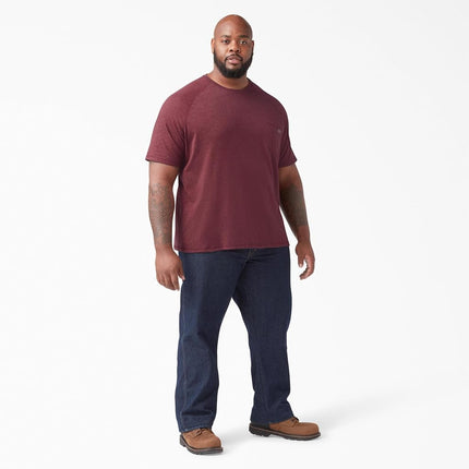 Camiseta de manga corta Dickies para hombre, con rendimiento de enfriamiento, color borgoña jaspeado, 3X-Grande para personas altas