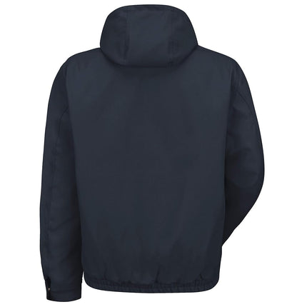 Red Kap Men's Blended Duck Zip Front Hooded Jacket, Navy Duck, S