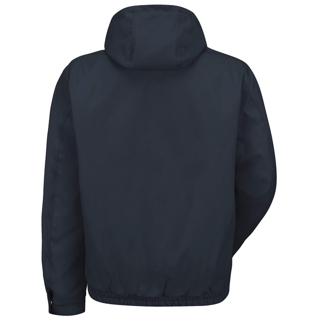 Red Kap Men's Blended Duck Zip Front Hooded Jacket, Navy Duck, M