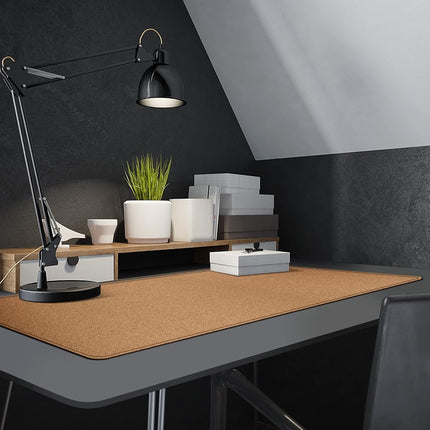 MAIDERN 120 x 40cm Cork & Leather Desk Pad, Large XXL Desk Mat, Full Desk Mouse Pad, Dual Sided Desk Pad, Desk Pad Protector for Gaming Home Office (Brown)