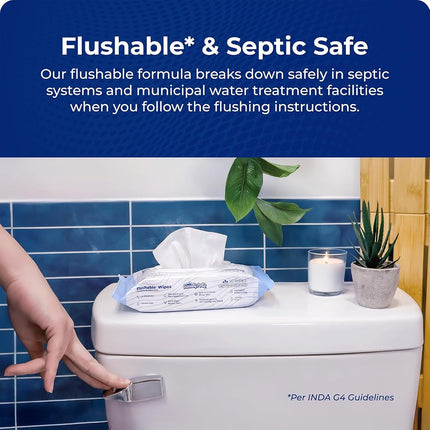 Squatty Potty Flushable Wipes - 6 Packs of 50 (150 Total Wet Wipes)