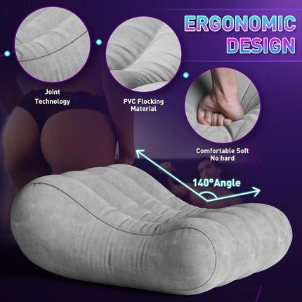 Gunwai Sex Pillow Couples Sex Toys, Sex Furniture for Bedroom Inflatable Lounge Sex Chair, Sex Wedge Sex Sofa Bedroom, Velvety Anti-Leak Valve Sex Bed Things Cushion, Couple Female Adult Sex Toys
