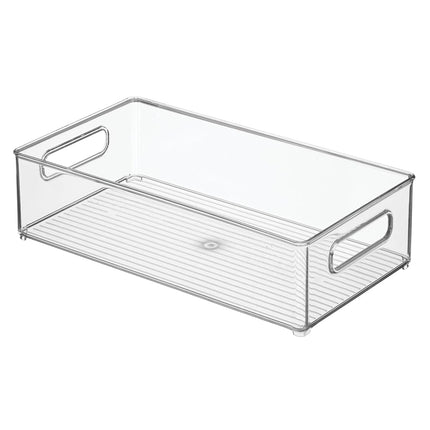 InterDesign 70530 Refrigerator and Freezer Storage Organizer Bins for Kitchen, 8" x 4" x 14.5", Clear Large
