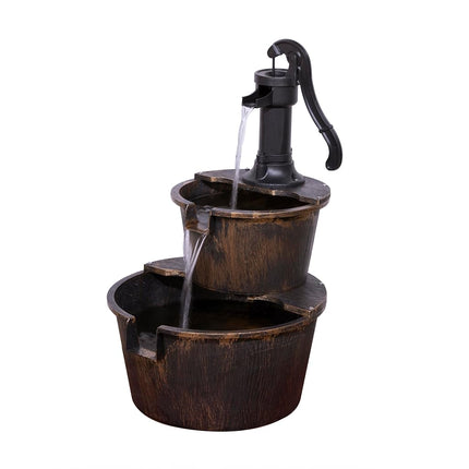 Alpine Corporation 27" Tall Outdoor Rustic 2-Tier 