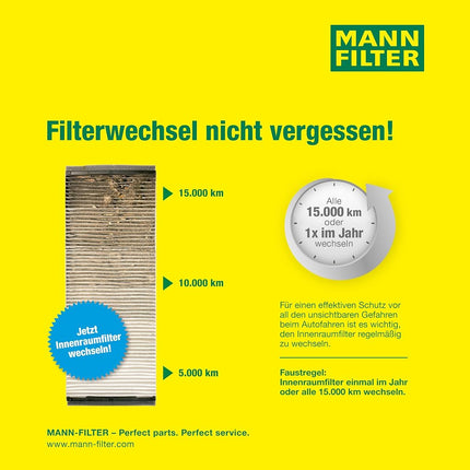 MANN-FILTER CUK 2941-2 Cabin Air Filter - Pollen Filter with Activated Carbon - (set of 2) for Cars + Transporters