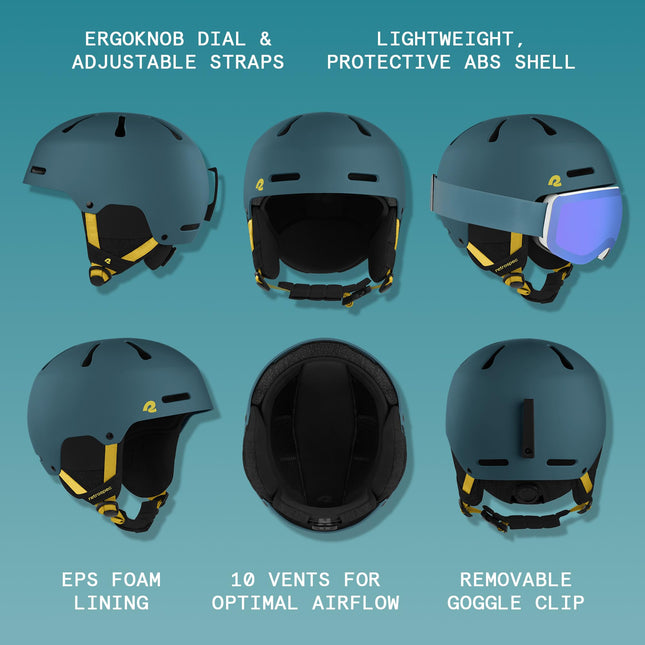 Retrospec Comstock Adult Ski & Snowboard Helmet with 10 Vents, Matte Superior Blue, Medium 55-58cm (4830)