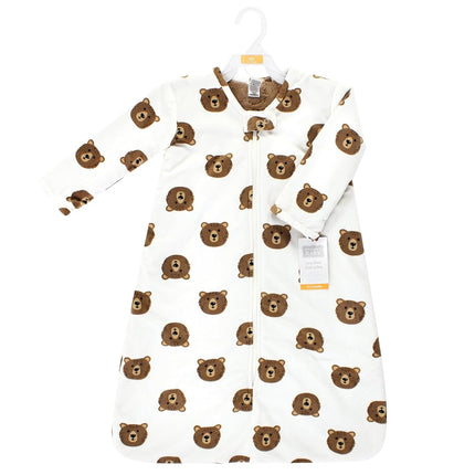 Hudson Baby Saco de Dormir Unisex de Manga Larga de Piel Sintética de Peluche, Manta Portátil, Oso Pardo, 18-24 Meses