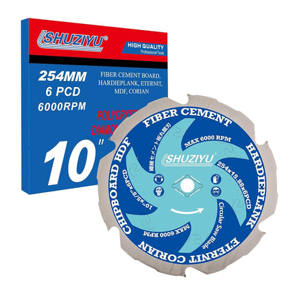 LSHUZIYU 10"(254mm)-6PCD, Arbor 5/8", Polycrystall