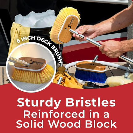 Shurhold 960 6" Deck Brush with Soft Yellow Polystyrene Bristles