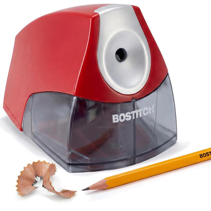 Bostitch Office Personal Electric Pencil Sharpener, Powerful Stall-Free Motor, High Capacity Shavings Tray, Red (EPS4-RED)