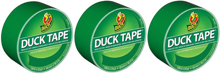 Duck Brand 1304968 Color Duct Tape, Green, 1.88 Inches x 20 Yards Each Roll, 3 Rolls
