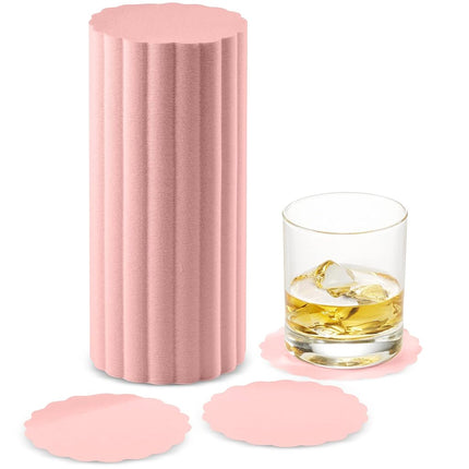 Disposable Pink Paper Coasters for Drinks, 3.5 Inch Round Coasters for Bar, Cocktail, Beverage, Wine Or Event, 500 Pack Bulk