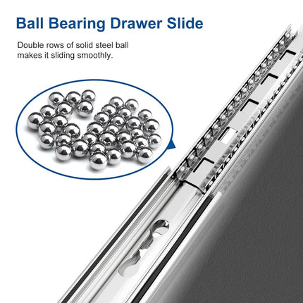 VADANIA 550mm Heavy Duty Drawer Runners with Lock #D51, 1 Pair
