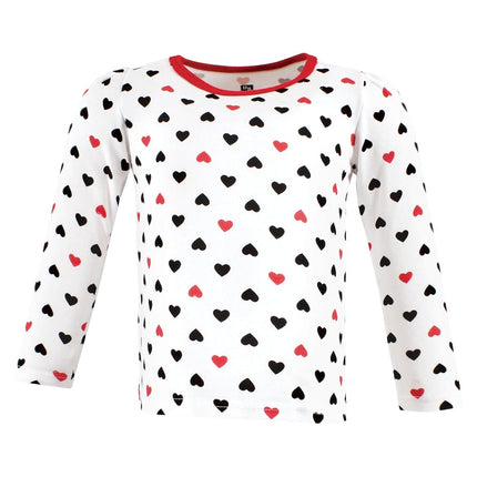 Hudson Baby Camisetas de manga larga para bebé niña, niña mamá rojo negro, 6-12 meses