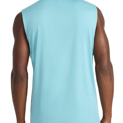 Reebok Apparel Men's Gains Muscle Performance Crewneck Tank Top, Reef Waters Heather, Medium