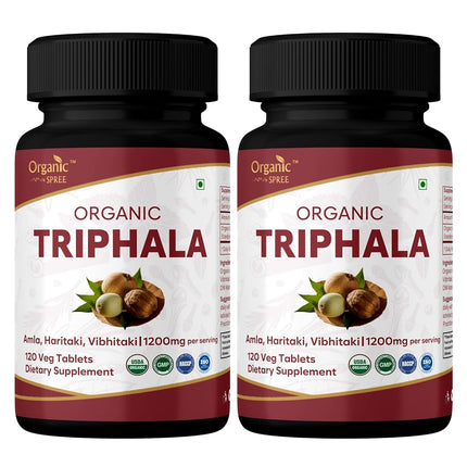 Organic Spree Triphala 120 Tablets - Amla, Haritak