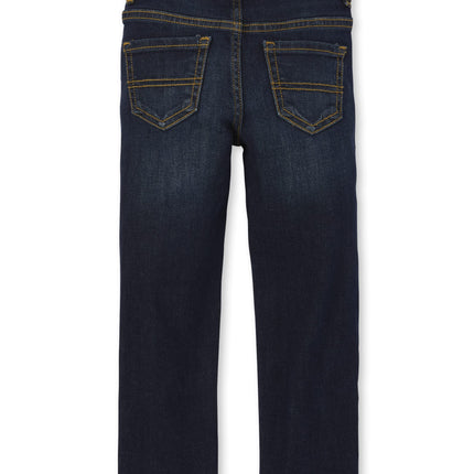 The Children's Place Boys Multipack Basic Stretch Straight Leg Jeans, Aged Indigo/Black Wash/Potter Wash/Winston Wash 4-Pack, 16 Husky