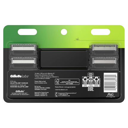GilletteLabs Razor Blade Refills, Ultimate Precision Trimmer, 5 Bladed Refills, Compatible with Exfoliating Bar and Heated Razors, 9 Count