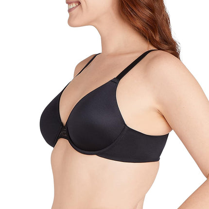 Bali Womens Comfort Revolution Soft Touch Perfect T-Shirt Underwire Bra Df3468, Black/Almond, 40DD