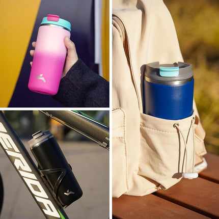 Konokyo Tumbler with Lid, 16 oz Travel Coffee Mug Double Wall Vacuum Stainless Steel Thermal Metal Cup Insulated Water Bottle,Soft Green