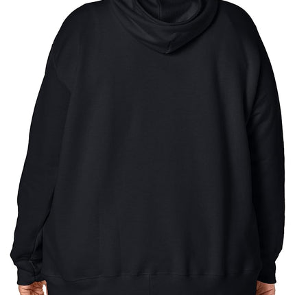 Just My Size Women's Plus-Size Full Zip Fleece Hoodie, Ebony, 4XL