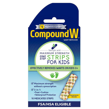 Compound W One Step Medicated Strips For Kids | Wa