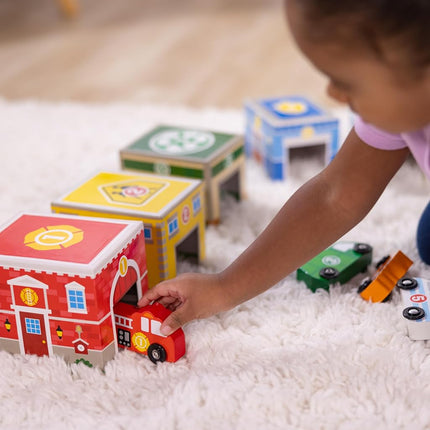 Melissa & Doug Nesting & Sorting Buildings & Vehicles