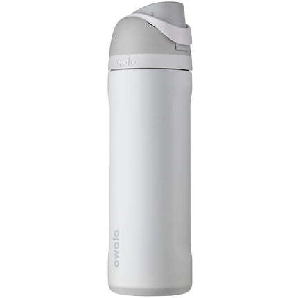 Bouteille d'eau isotherme en acier inoxydable Owala FreeSip avec bouton-poussoir et paille intégrée, 710 ml, Shy Marshmallow