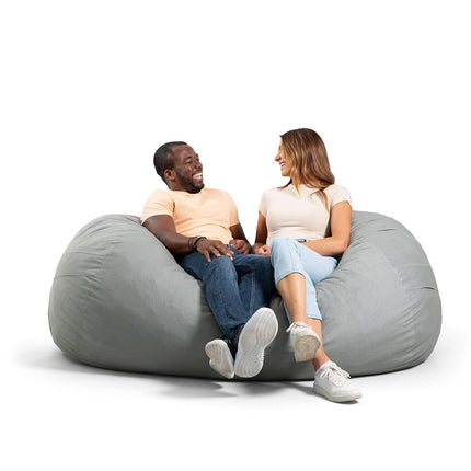 Big Joe 0002658 Media Lounger Foam Filled Bean Bag Chair, Fog Lenox