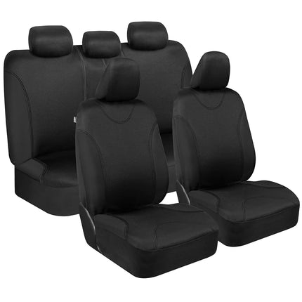 BDK Black Car Seat Covers Full Set - Universal Fit