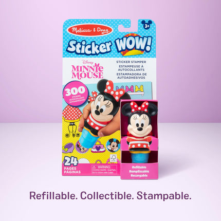 Melissa & Doug Wow! Sticker 24 Pages Activity Pad & Sticker Pad, 300 Stickers, Arts & Crafts, Toy Fidget, Collectible Character - Disney Minnie Mouse - for Kids to