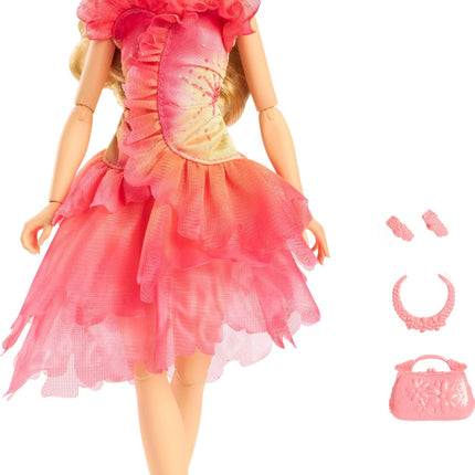 Muñeca de moda Wicked Glinda de Mattel Universal con accesorios, cabello rubio, poseable y conjunto de gala extraíble