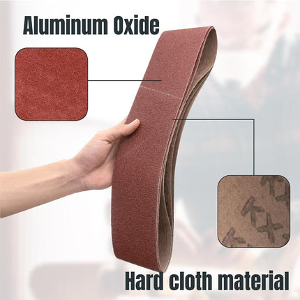POWERTEC 110150 4 x 36 Inch Sanding Belts | 240 Grit Aluminum Oxide Sanding Belt | Premium Sandpaper – 10 Pack