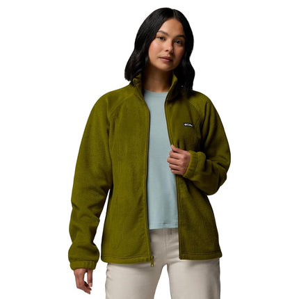 Columbia Women's Benton Springs Full Zip Fleece Jacket, Mossy Green, 2X