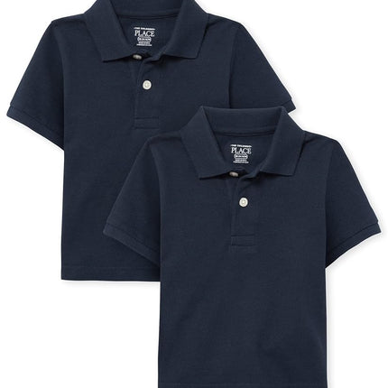 The Children's Place boys And Toddler Short Sleeve Pique Polo Shirt, Nautico 2 Pack, 18-24 Months US