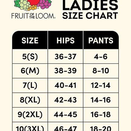 Fruit of the Loom Women's 6 Pack Seamless Underwear Multipack Briefs, Assorted, 14