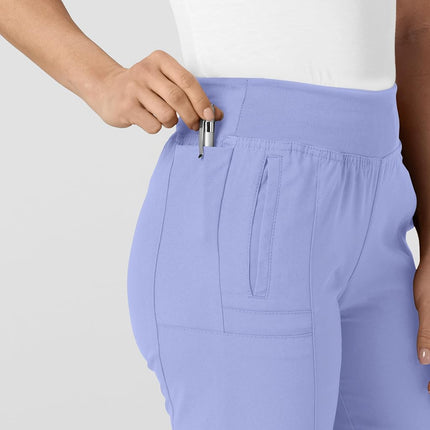 WonderWink 5555TCEILXLT W123 Women's Comfort Waist Cargo Jogger Pant, Ceil Blue, Tall-XL Size