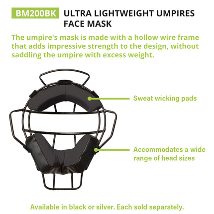 Champion Sports BM200BK Mascarilla de árbitro ligera, negra