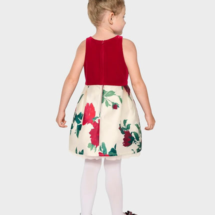 The Children's Place Baby Girls' and Toddler Sleeveless Dressy Dresses, Red White Floral, 5T