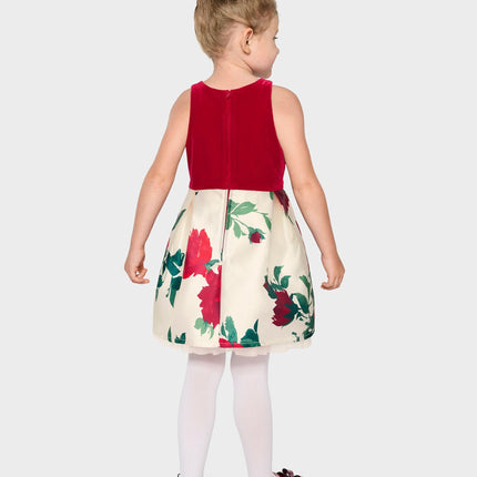 The Children's Place Baby Girls' and Toddler Sleeveless Dressy Dresses, Red White Floral, 5T