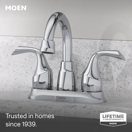 MOEN Idora 4 in. Centerset 2-Handle Bathroom Faucet in Chrome