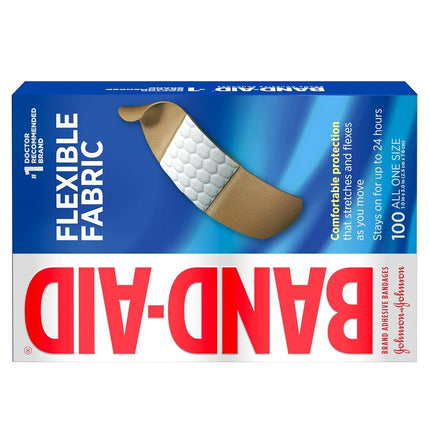 Band-Aid Brand Flexible Fabric Adhesive Bandages For Minor Wound Care, 100 Count