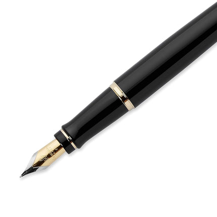 Waterman Expert Fountain Pen | Gloss Black with 23k Gold Trim | Fine Nib | Gift Box