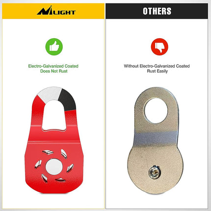 Nilight 10 Ton Winch Snatch Block Towing Pulley Blocks 22,000 LBS Capacity, Heavy Duty Off-Road Recovery Accessory for Synthetic Rope or Steel Cable, Universal Tackle Block for Truck, Tractor, ATV&UTV