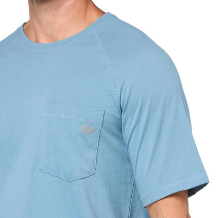 Camiseta de manga corta con bolsillo y refrigeración para hombre Dickies, azul polvoriento, pequeña