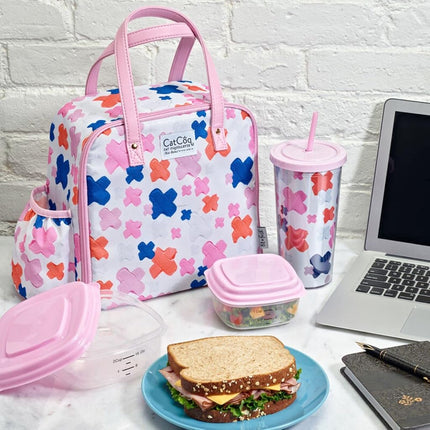 Fit & Fresh Wichita Adult Insulated Lunch Bag - Women's Lunchbox or Lunch Tote - Cute Small Lunch Box - Lunch Bag for Men & Women - Insulated Lunch Box - Pink