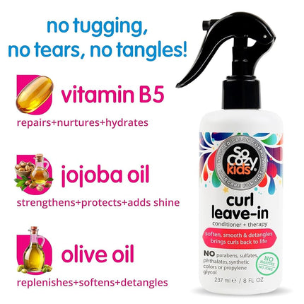 SO COZY SoCozy - Boing Curl Leave in Conditioner Spray for Kids Sweat Pea - 8 fl. oz.